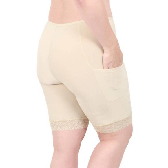 NEW UNDERSUMMERS cooling slipshort with 2 pockets in light beige - Picture 4 of 10